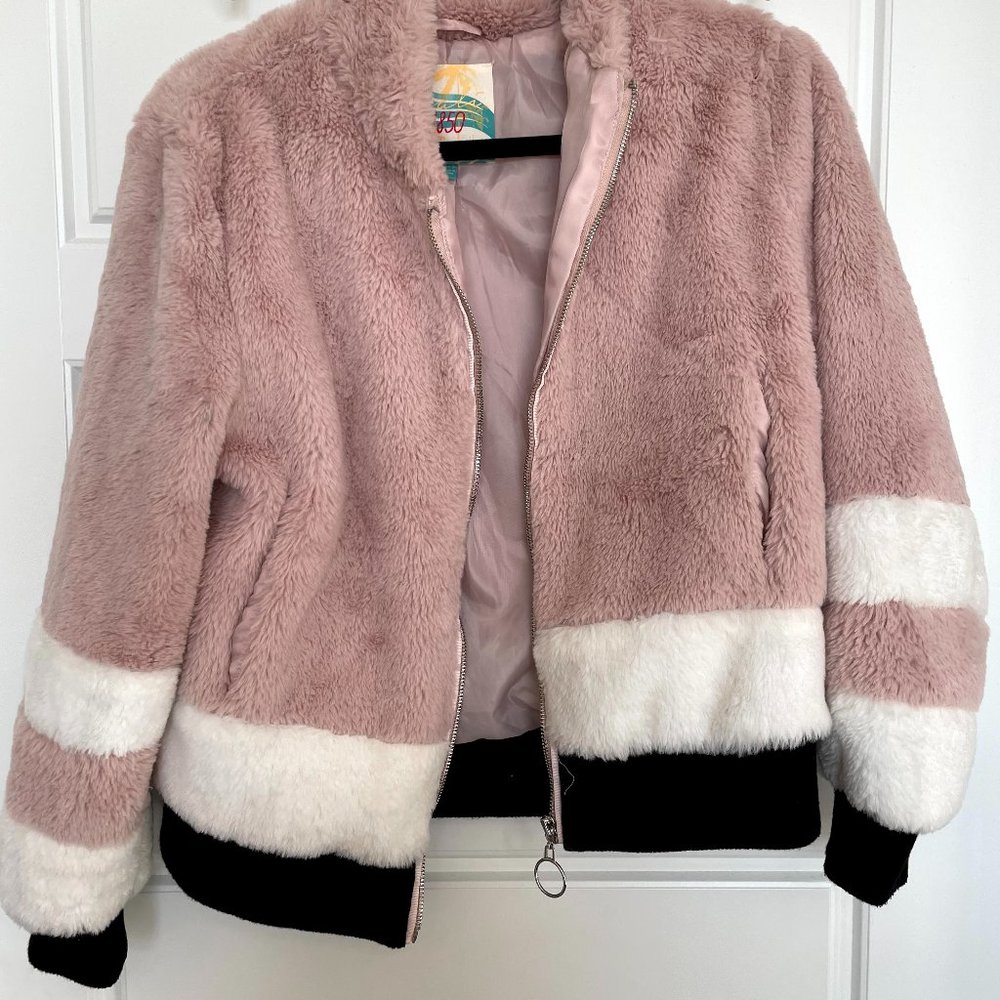 Fuzzy Pink Zip-Up Jacket
